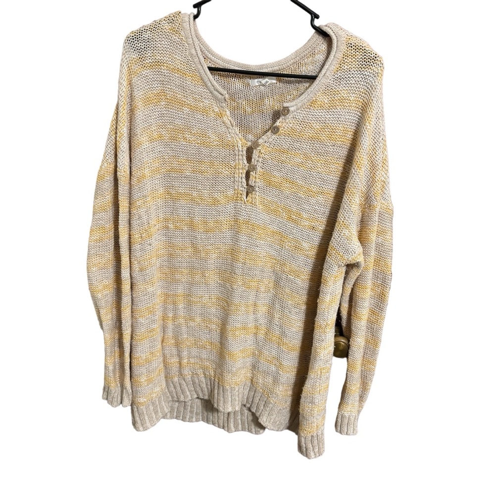 Women’s Maurice’s Yellow & Tan Striped Sweater Size XXL